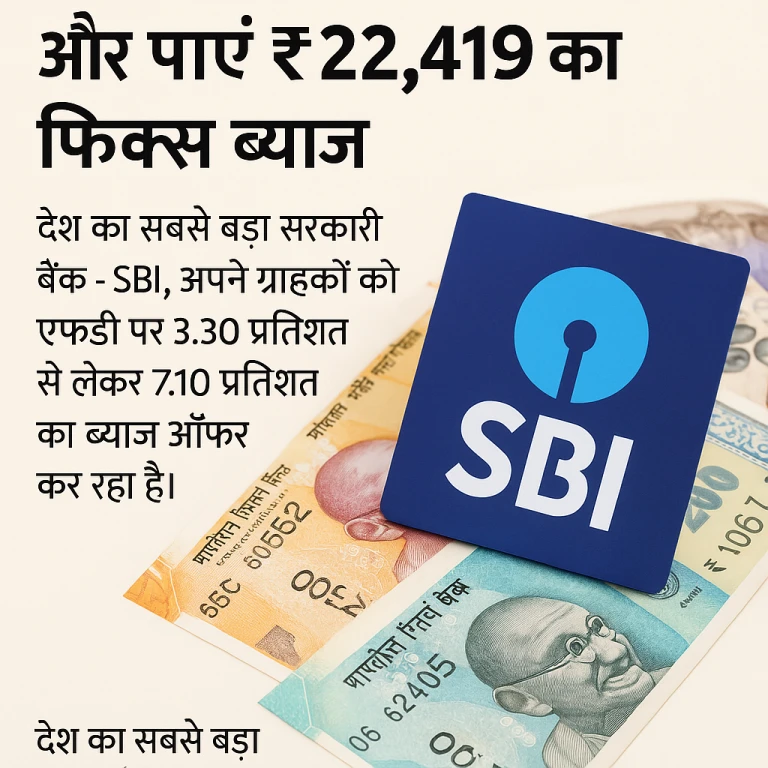 ₹1 लाख की एफडी पर पाएं ₹22,419 ब्याज! SBI की स्कीम बनी निवेशकों की पहली पसंद