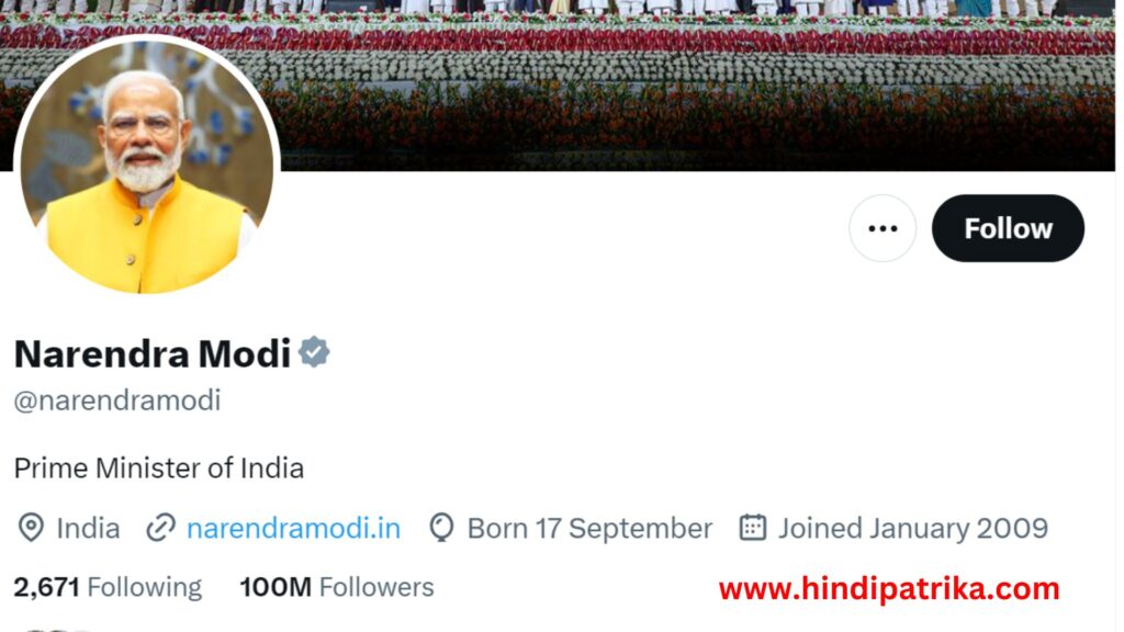 'X' पर मोदी के फॉलोअर्स की संख्या 10 करोड़ के पार हुई