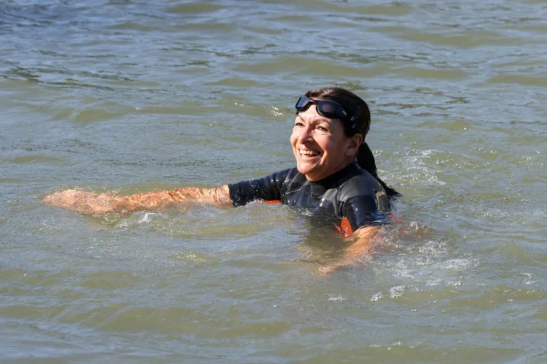 Paris Mayor Anne Hidalgo took a dip in the Seine River to show the cleanliness of the water