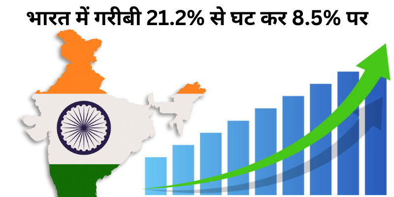 भारत में गरीबी 21.2% से घट कर 8.5% पर आयी