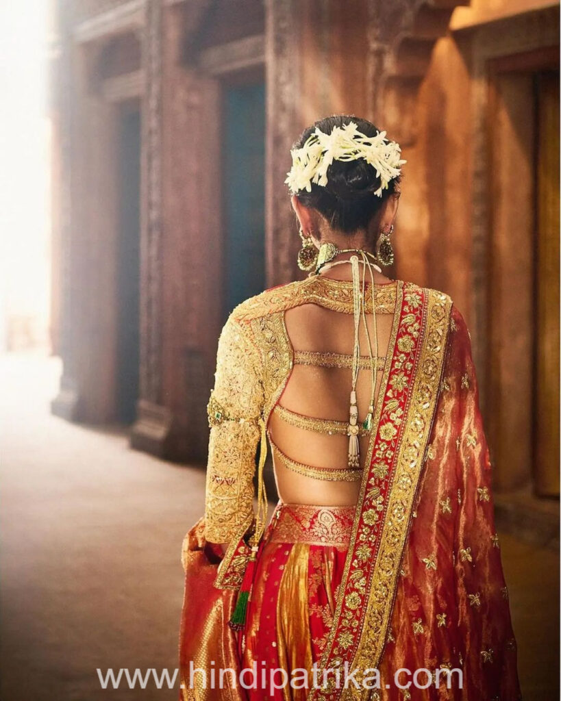 Radhika Merchant's bridal look, Bridal look white and red lehenga with double dupatta (4)