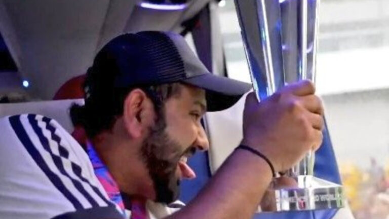 Rohit sharma IPL world cup 2024 trophy