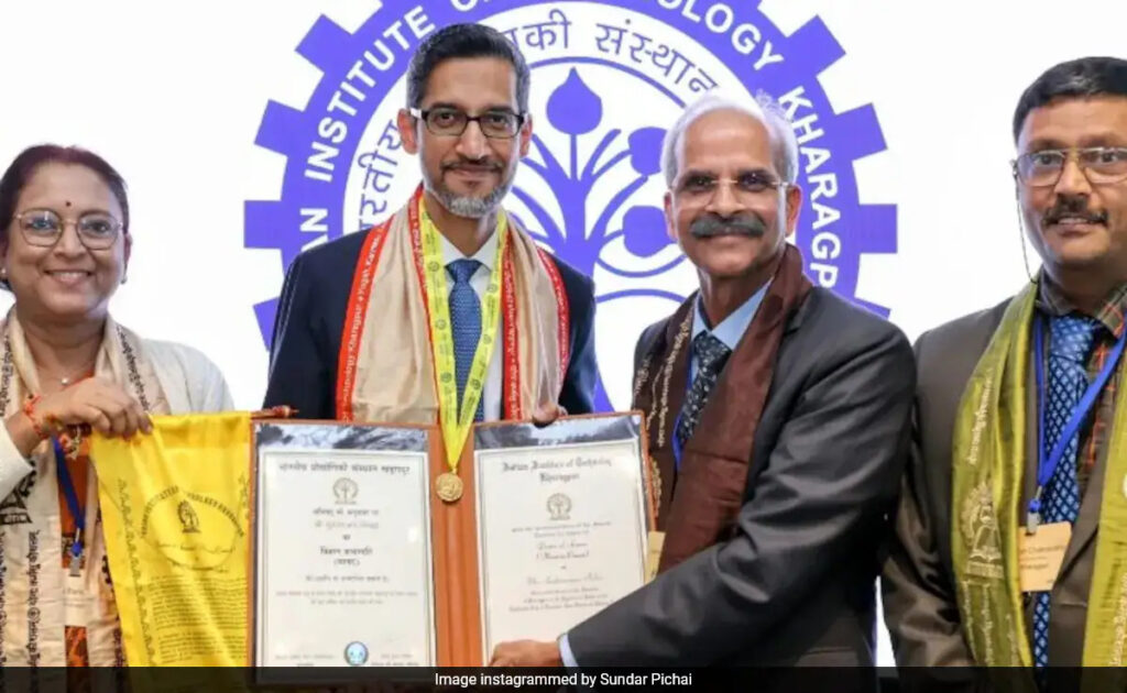 सुंदर पिचाई को IIT खड़गपुर से डॉक्टरेट की उपाधि से सम्मानित किया गया