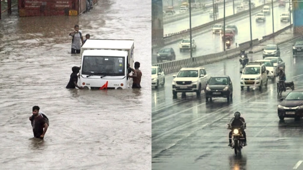 दिल्ली में भारी बारिश का संकट: भारी बारिश से शहर में हाहाकार, स्कूल बंद, 2 डूबे