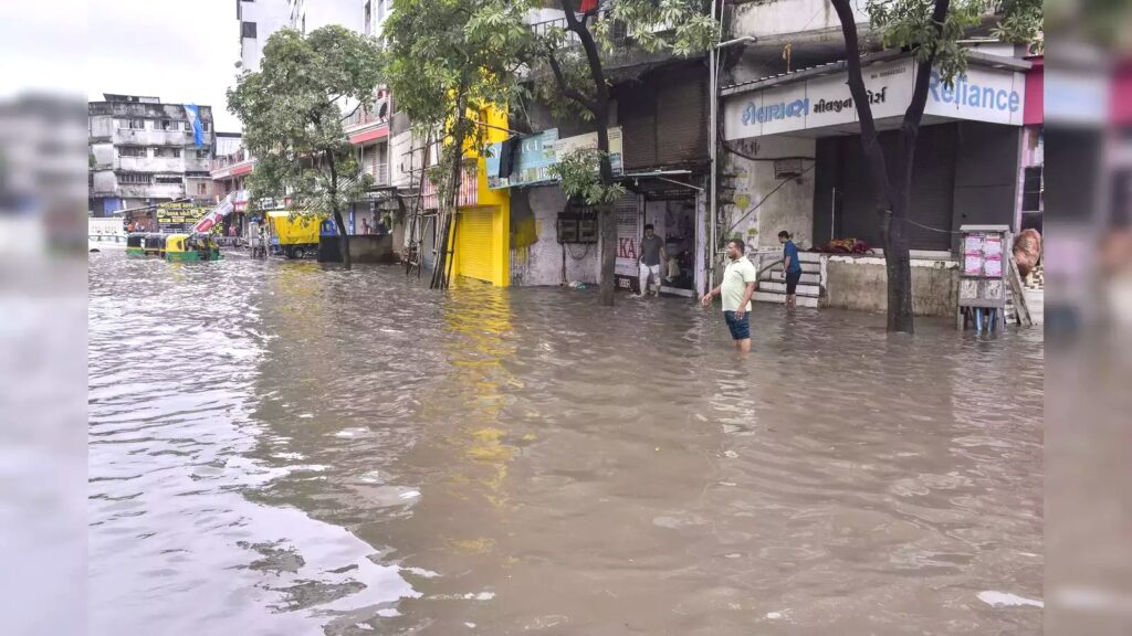 Heavy Rains Across India: Gujarat Hit Hard with 28 Deaths, 939 Roads Closed; Cyclone Warning Issued