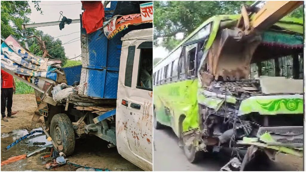 बुलंदशहर में सड़क हादसा: एक मैक्स पिकअप और बस की टक्कर में 11 यात्रियों की मौत, 27 घायल