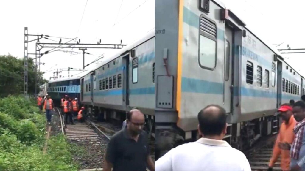 जबलपुर, मध्य प्रदेश में सोमनाथ एक्सप्रेस के दो डिब्बे पटरी से उतर गए