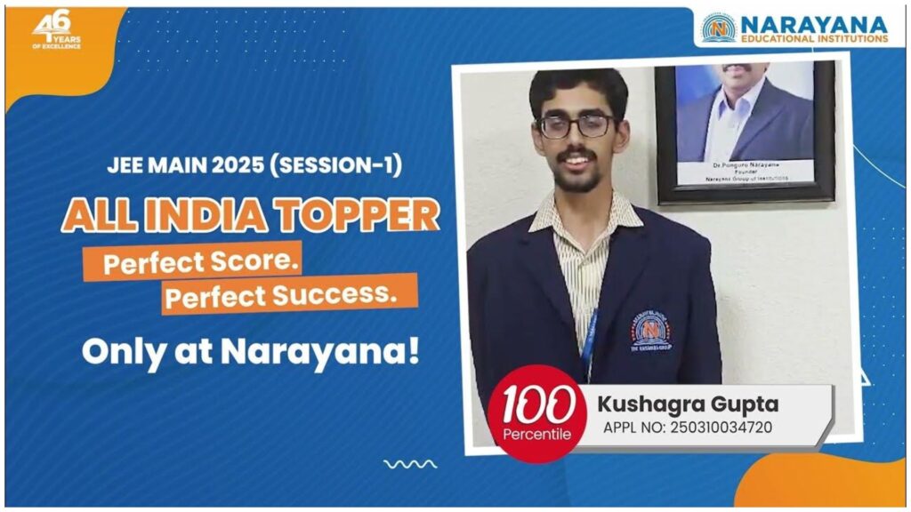 JEE Main 2025: Bengaluru’s Kushagra Gupta Scores 100 Percentile, Sets Sights on IIT-Bombay or IIT-Madras